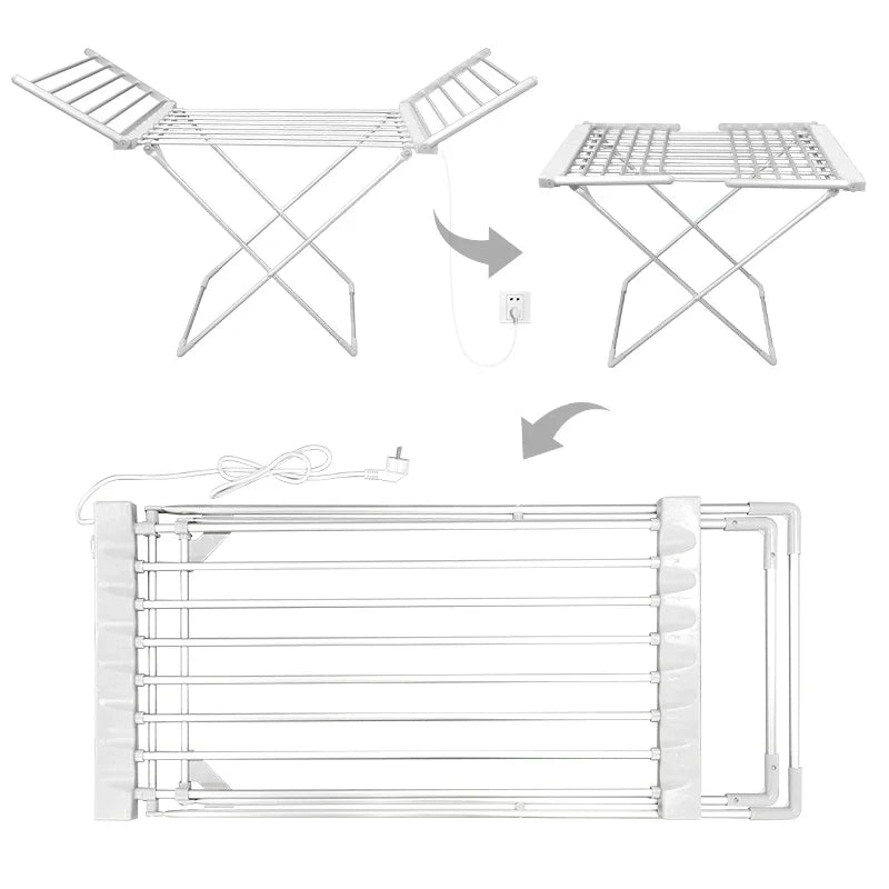 Foldable Heated Electric Clothes Drying Rack, Electric Airer Clothes Drying Rack Foldable Clothes-dryer Rack For Indoor