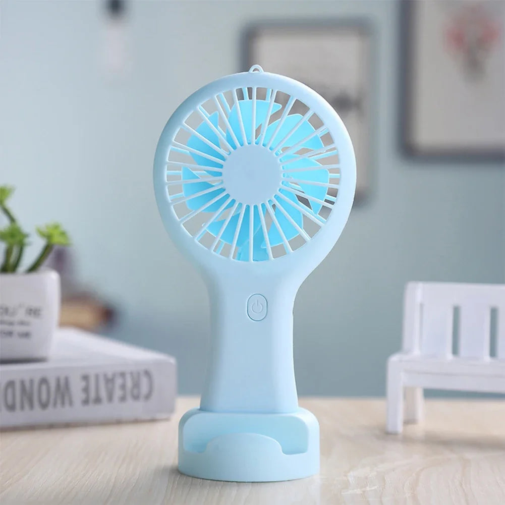 Mini Handheld Small Fan 3 Gears Portable Silent Office Desk Student on Dormitory Charging Outdoor Hand Holding Fan Small