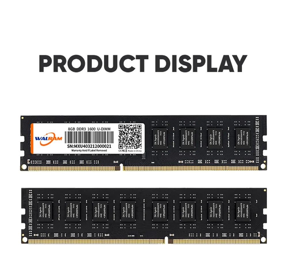 Walram DDR3 Memoria 8GB 4GB 1.5V 240pin 1600MHz PC3 Udimm DIMM Desktop Memory RAM