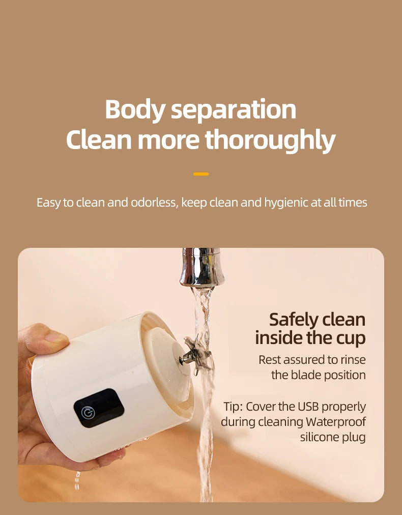 Portable Blender USB Mini Juicer Cup Electric Fruit Mixer Personal Smoothie Blender for Travel Home Outdoor Fresh Juice Making