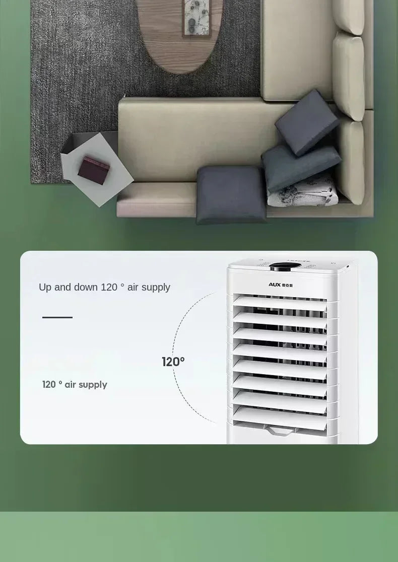 Oaks air conditioning fan cooling fan household water-cooled small refrigerator plus ice portable air cooler 220V Household use