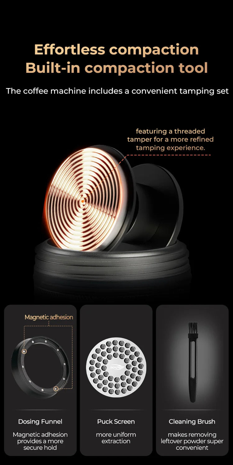 IKAPE Kapo K2 Portable Coffee Machine/Bluetooth Connection/Timer Function,51/58mm Espresso Bottomless Portafilter,Camping/Home