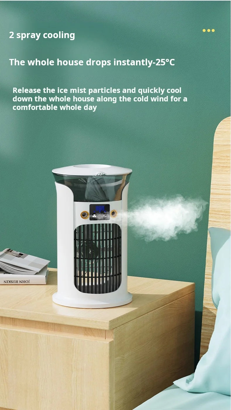 Portable Desktop Cold Air Fan USB Mini Home Use Multi-Function Air Conditioner Fan for Personal Cooling