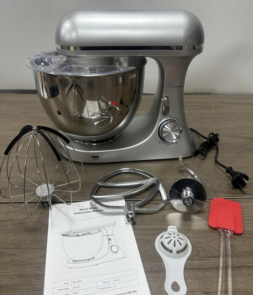 2000W Electric Home Kitchen Stand Mixer 6-Speed 8L ABS Plastic Mixing Bowl Stainless Steel Tilt-Head Design Food Mixer
