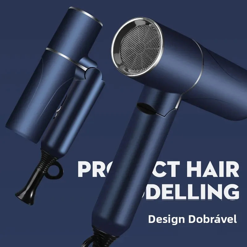 New Foldable Hair Dryer Blue Light Negative Ion Hair Care 1200W High Power Fast Drying Home Student Dormitory Travel Hair Dryer