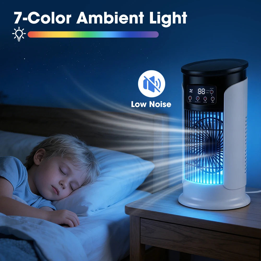 USB Mini Portable Air Conditioner Cooler Fan Water Cooling Air Conditioning for Home Office - Compact Air Cooler