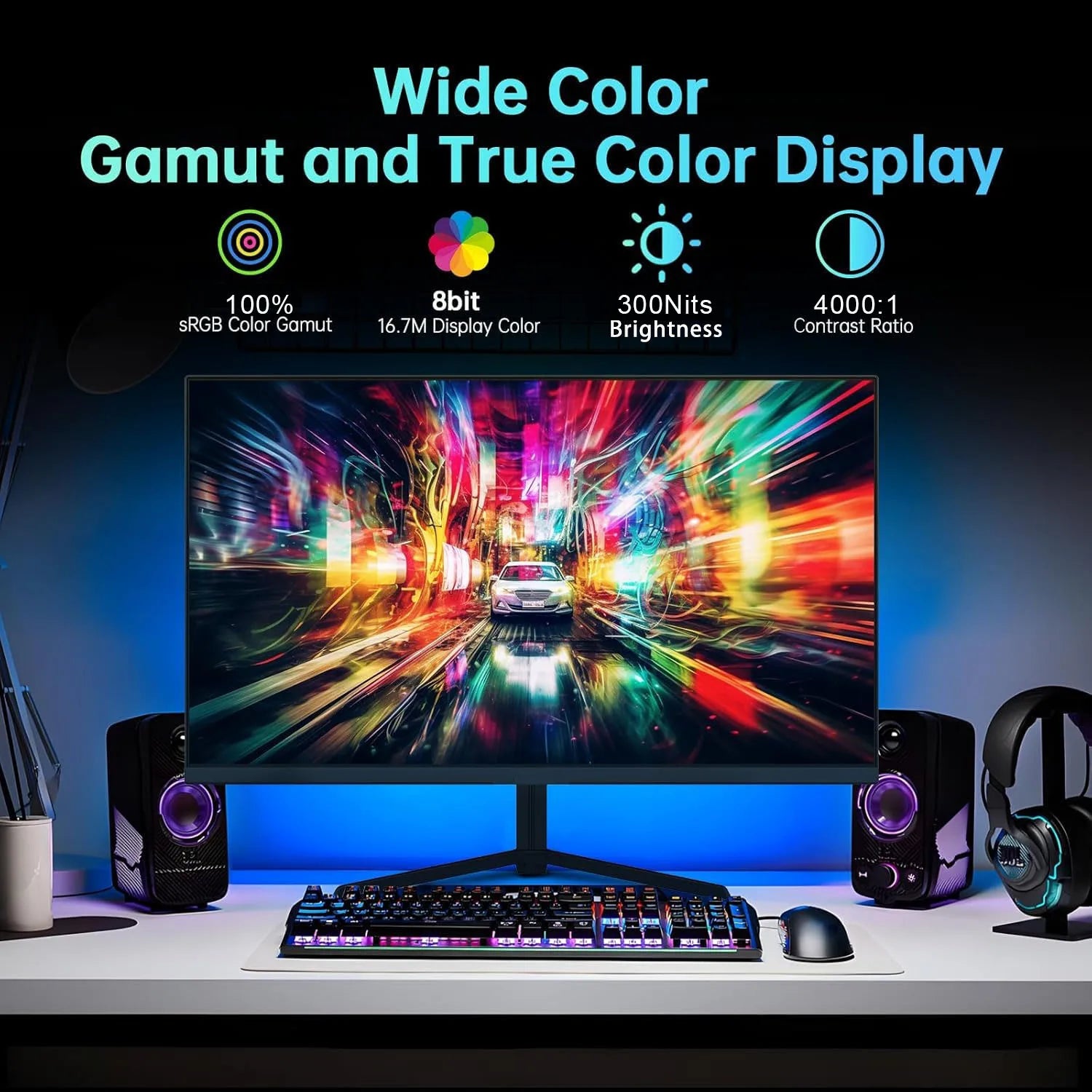 24 Inch 180Hz PC Gaming Monitor IPS LED Display 1920×1080P 100%sRG FHD HDMI/DP Desktop Ultra-thin Gaming Computer Screen Monitor