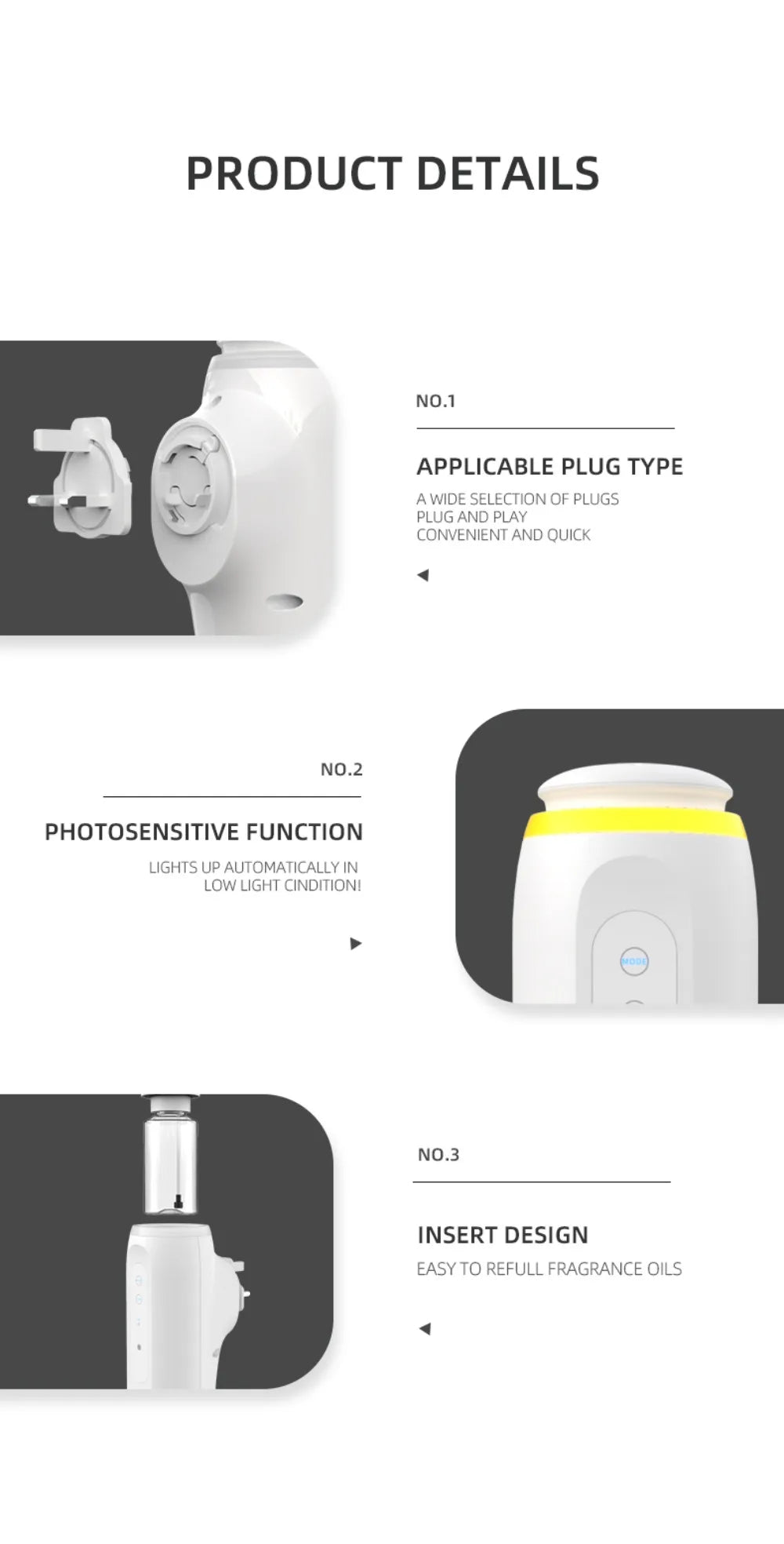 Waterless Essential Oil Diffuser Wall Plug Aroma Oil Diffuser Cool Mist Electric Scent Machine Smart Bluetooth Control For Home