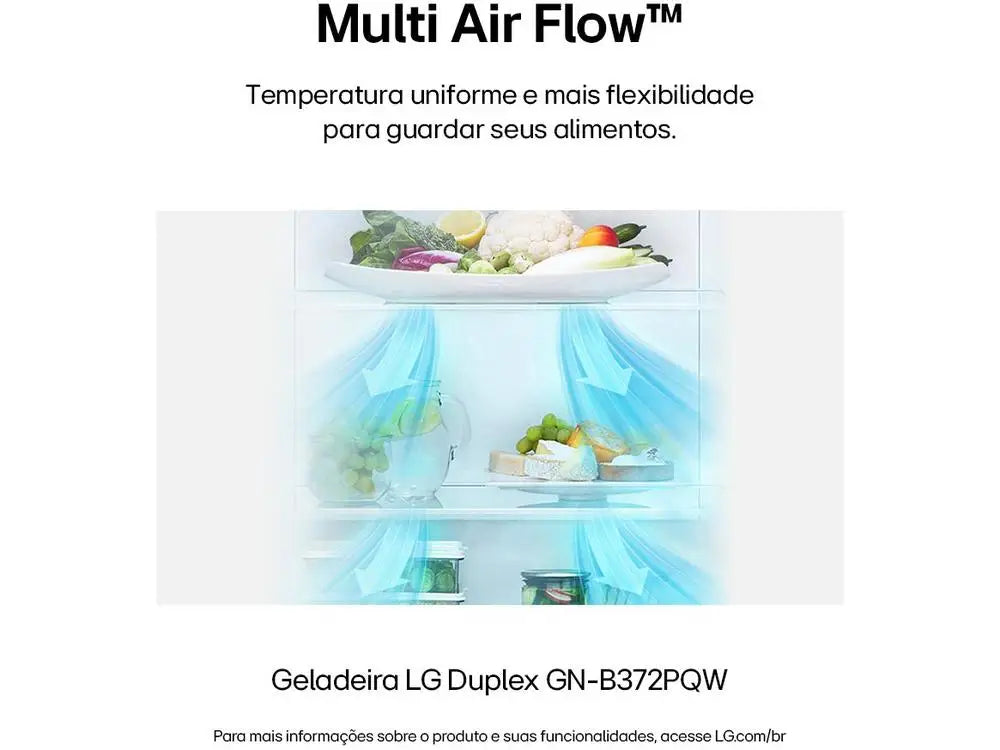 Lg Frost Free Inox Duplex White Refrigerator 375L Gn-B372Pqw - 110V