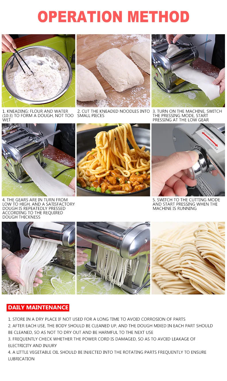1 Blade Home Electric Automatic Small Multi-Functional Pasta Maker Family Special Stainless Steel Noodle Machine