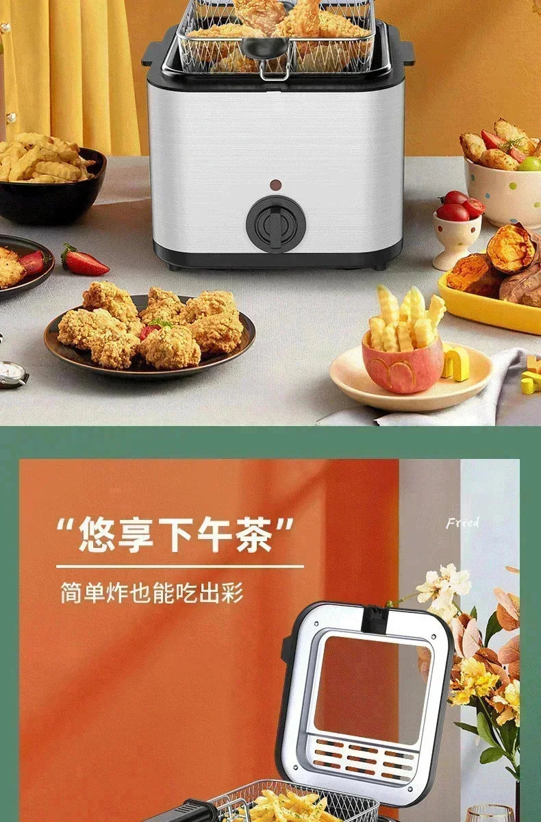 110V 220V 1000W 2.5L Home Multi Functional Electric Fryer Oil Fryer French Fries Chicken Wings Snack Machine