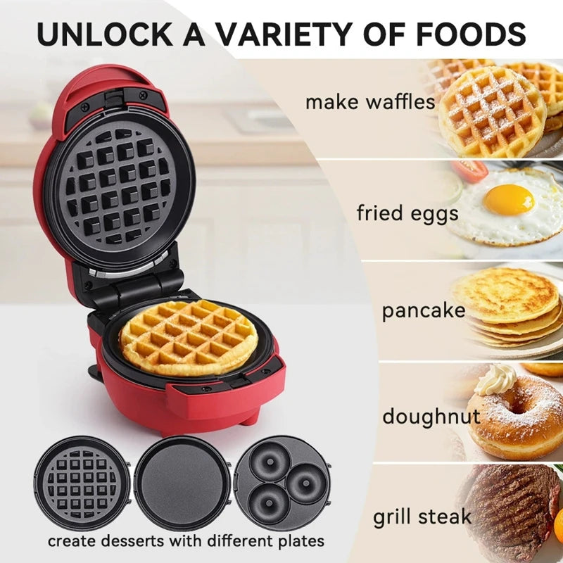 110V/220V Multifunctional Waffle cake maker Non-stick Skillet Mini Omelette Egg burger maker Donut Baker Double-side heating