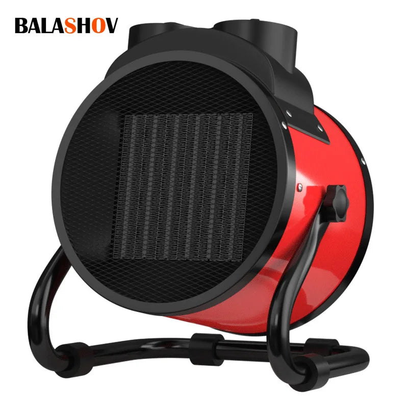 Electric Heating Fan 2000W Portable Space Heater Adjustable Thermostat 2 Heat Settings + Fan Mode Overheat & Tip-Over Protection