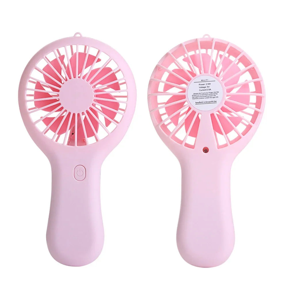 Mini Handheld Small Fan 3 Gears Portable Silent Office Desk Student on Dormitory Charging Outdoor Hand Holding Fan Small