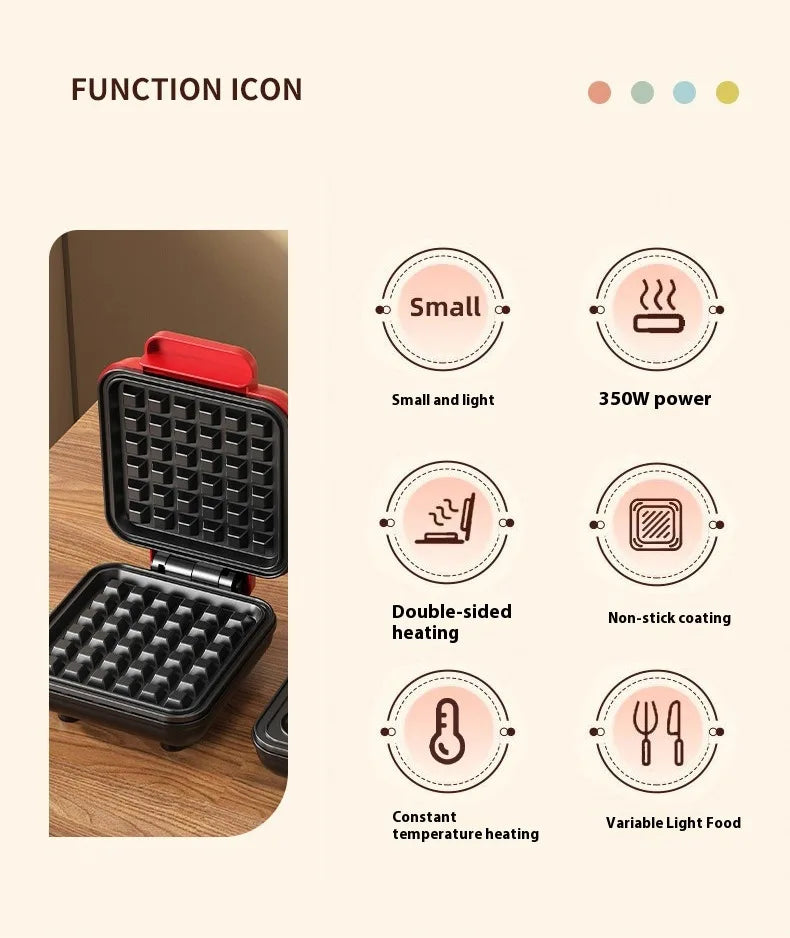 110V Donut Cake Baking Tray Household Breakfast Electric Baking Pan, Fully Automatic Multifunctional Mini Waffle Biscuit Machine