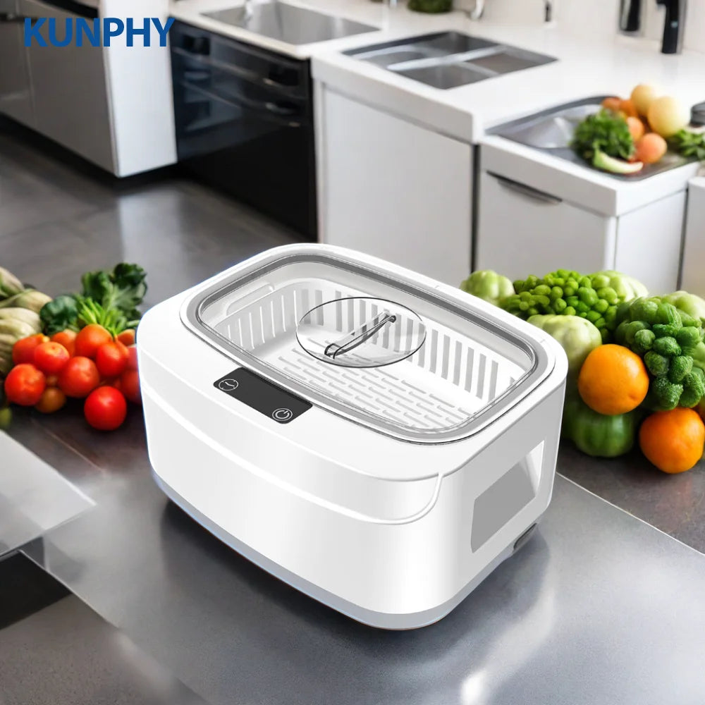 KUNPHY Ultrasonic Machine 2.5 40kHz Jewelry Cleaner Ultrasonic Bath Multifunctional for Mouthguard Razors Dental Parts Cleaning
