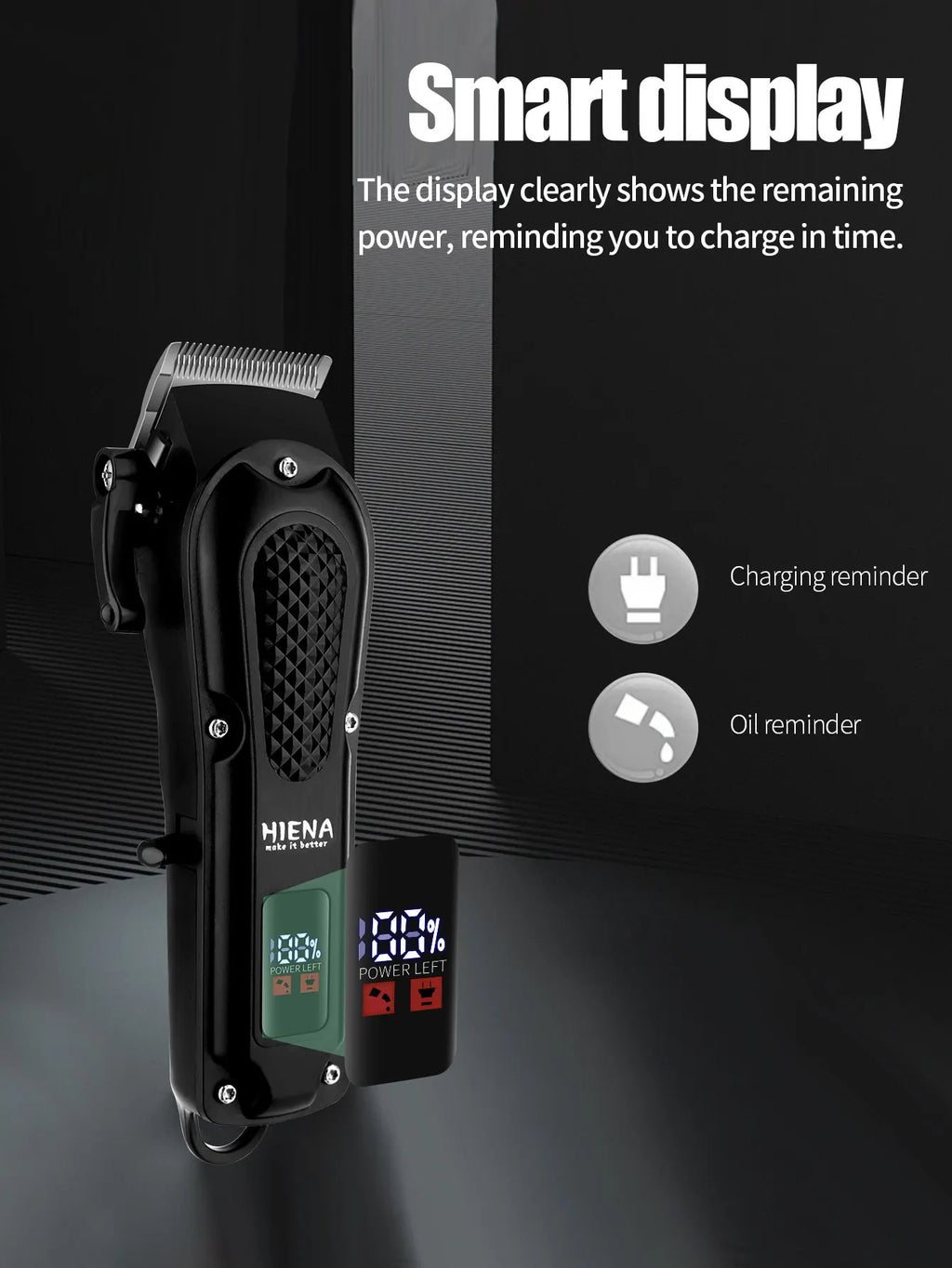 Hiena 212 Professional Hair Cutter Mans Hair Clipper Set Metal Electric Cordless Hair Trimmer for Barber LCD Display Hair Cutt
