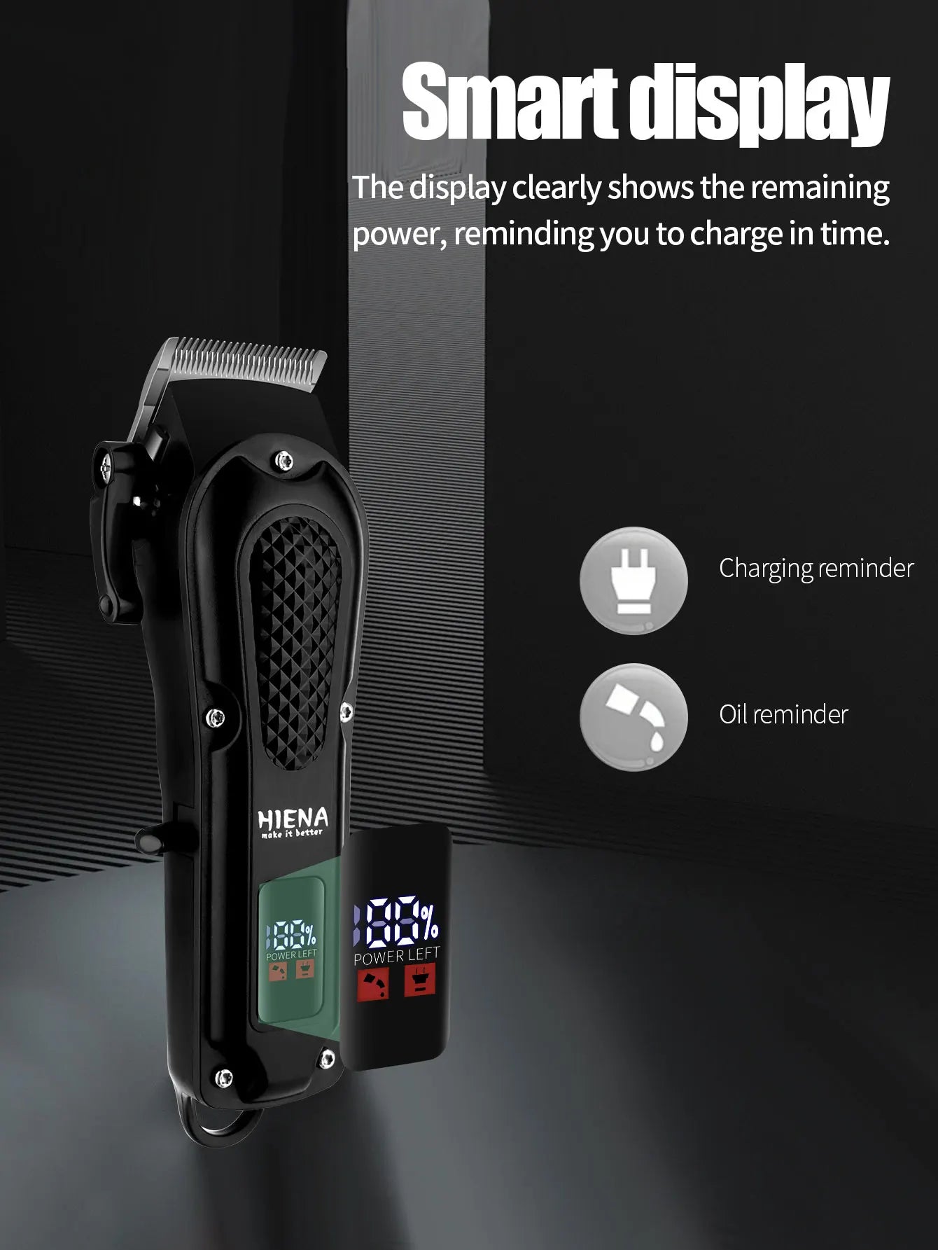 Hiena 212 Professional Hair Cutter Mans Hair Clipper Set Metal Electric Cordless Hair Trimmer for Barber LCD Display Hair Cutt