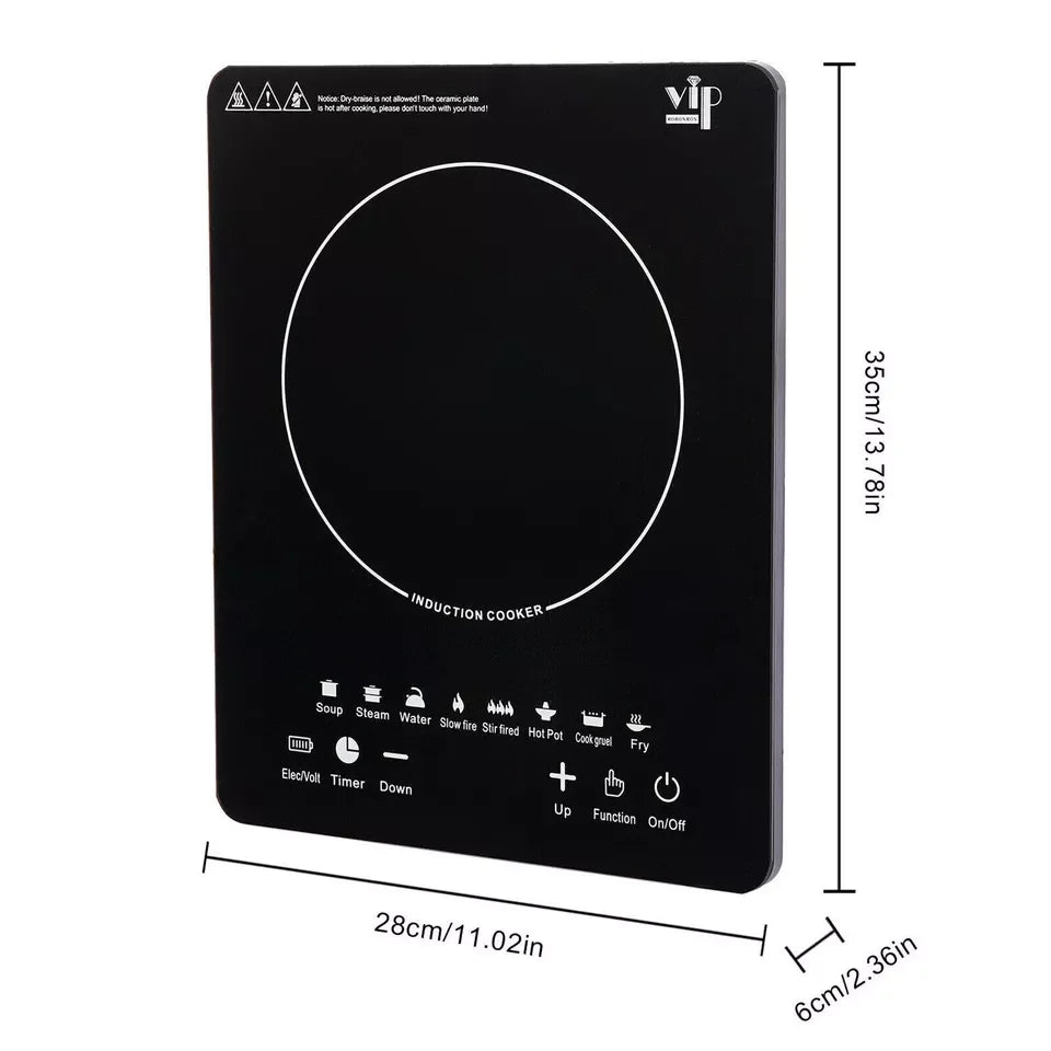 220V Induction Cooker Cooktop Electric Burner Portable Countertop Hot Pot Stove