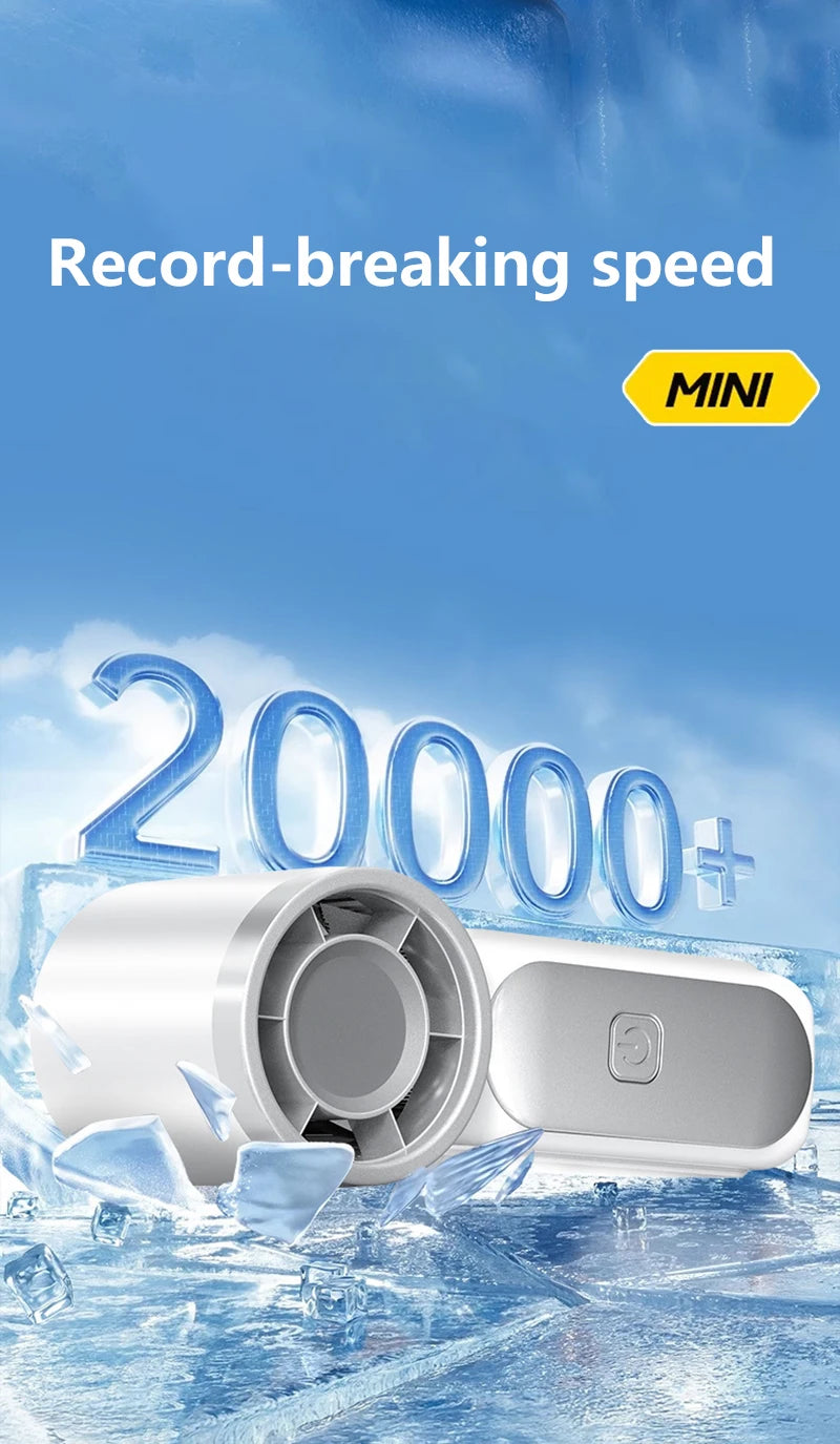 Handheld Mini Fan 5 Speed Adjust Type C Rechargeable Portable Fan Digital Display Desktop Fan Outdoor Use