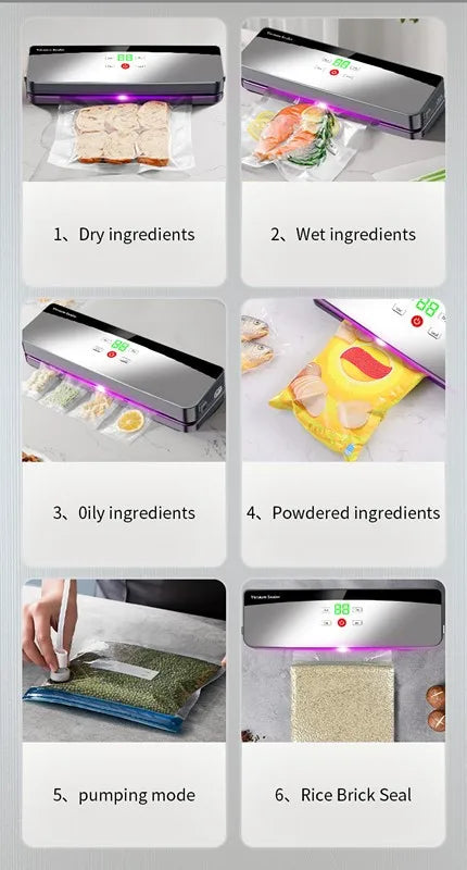 Rechargeable Wireless Portable Vacuum Sealer Multi-Pack with Sealing Countdown Display Touch Waterproof Buttons C715