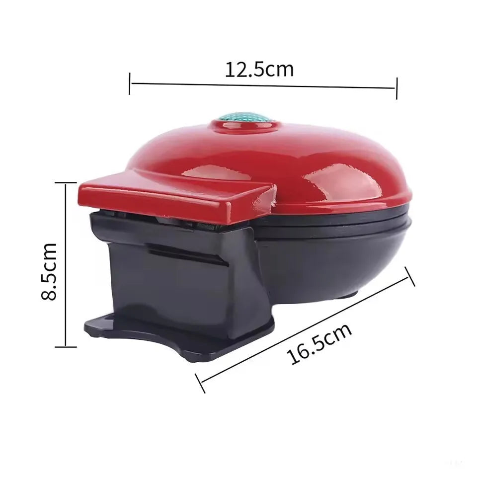 110V Heart Waffle Maker Mini Cake Maker Double-Sided Heating Doughnut Portable Breakfast Machine Breakfast Mold Kitchen Supplies