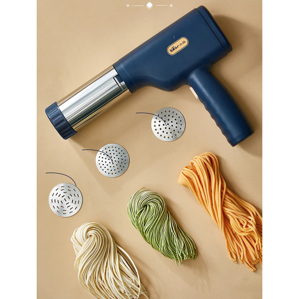 USB Cordless Electric Pasta Maker Machine Automatic Pasta Noodle Maker Portable 6 Molds for Home Kitchen Gadget 제면기 국수기계