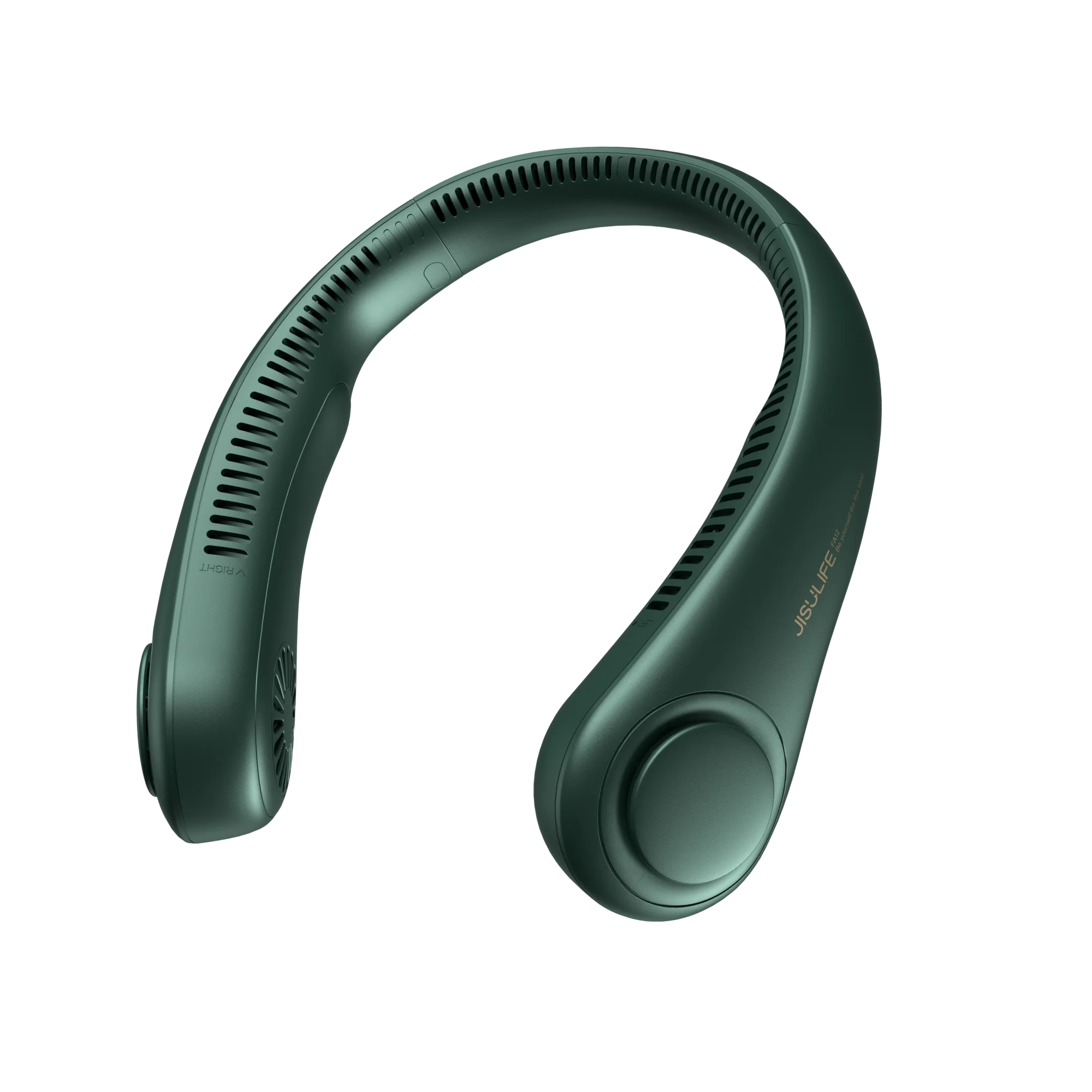 JISULIFE Portable Neck Fan, 4000mAh Battery Rechargeable, 5 Speeds Adjustable, Twistable Hands-Free Bladeless Neckband for Sport