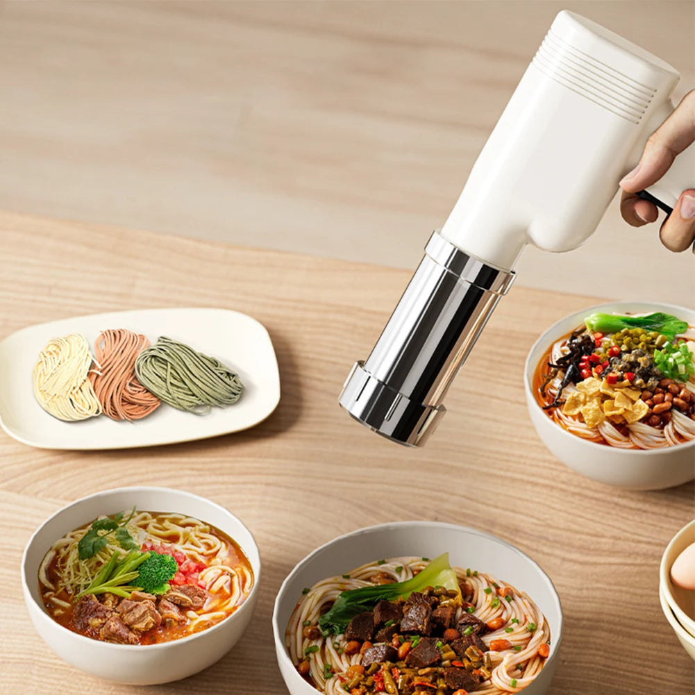 Automatic Noodle Maker Cordless Electric Pasta Extruder 5 Molds USB Charging Utility Kitchen Gadget