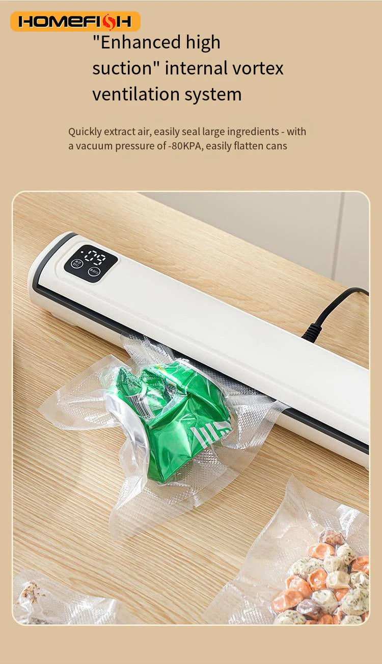 Portable Vacuum Packaging Machine Food Sealing Vacuum Sealer With Vacuum bags Dry/Wet Food Fresh Packaging Machine