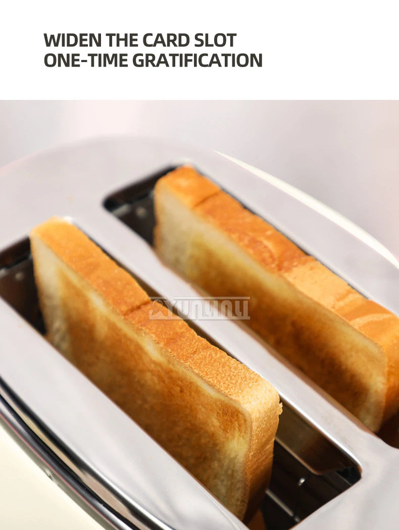 Electric Toaster Stainless Steel Retro Bread Baking Machine 2 Slices Breakfast Machine Double-side Heating Sandwich Maker