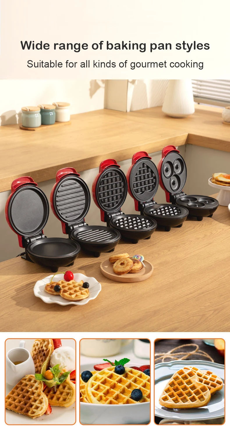 110V/220V Multifunctional Waffle cake maker Non-stick Skillet Mini Omelette Egg burger maker Donut Baker Double-side heating