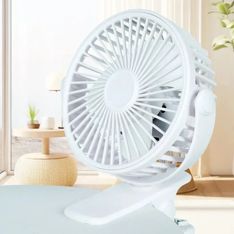 Portable Mini 360°Flip USB Rechargeable Table Fan Clip-on Type Desk Fan Hanging Clip Fan Night Light Air Cooler Outdoor