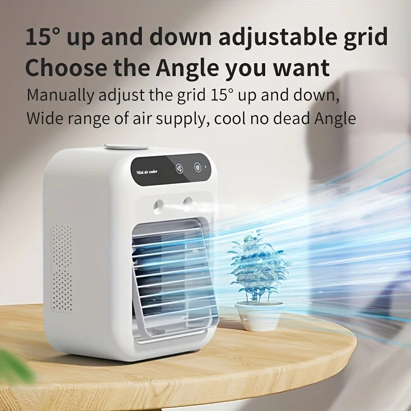 USB Desktop Humidifier Fan Water Tank Mini Air Cooler Portable Cooling Device 1800mAh Lithium Battery Low Voltage Operation Fan