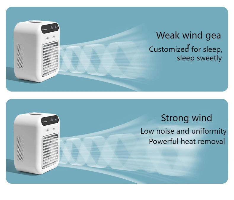 USB Desktop Humidifier Fan Water Tank Mini Air Cooler Portable Cooling Device 1800mAh Lithium Battery Low Voltage Operation Fan