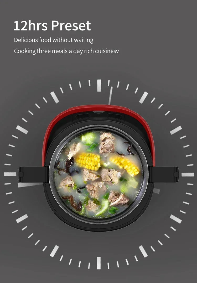 Electric Mini Rice Cooker MultiCooker Portable Car Rice Cooker  12V 24V Cooking Machine For Car and Truck English Menu