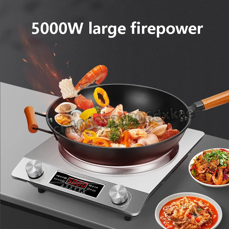 5000W High-power Commercial Desktop Induction Cooker Portable Induction Cooker Household Kitchen Canteen Milk Tea Shop