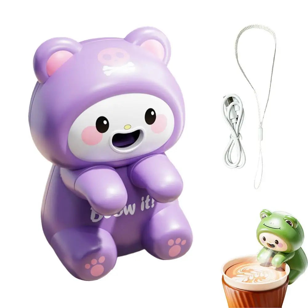 Mini Food Cooling Fan 3 Speeds USB Rechargeable Cute Animal Clip On Portable Soup Coffee Tea Cooler Kitchen Office Desk