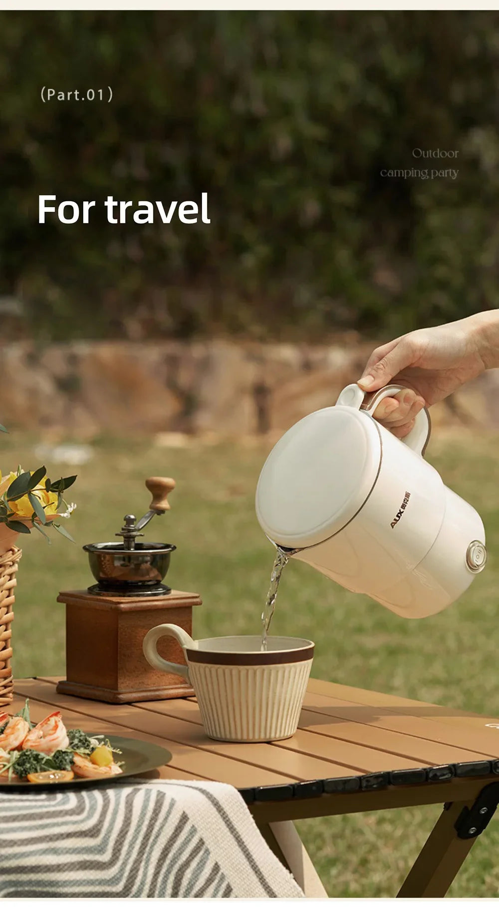800ml Foldable Electric Kettle, Portable Cooking Pot, Multi Stove Travel Kettle, Tea Pot, Heating Cup, 304 Stainless Steel Slow