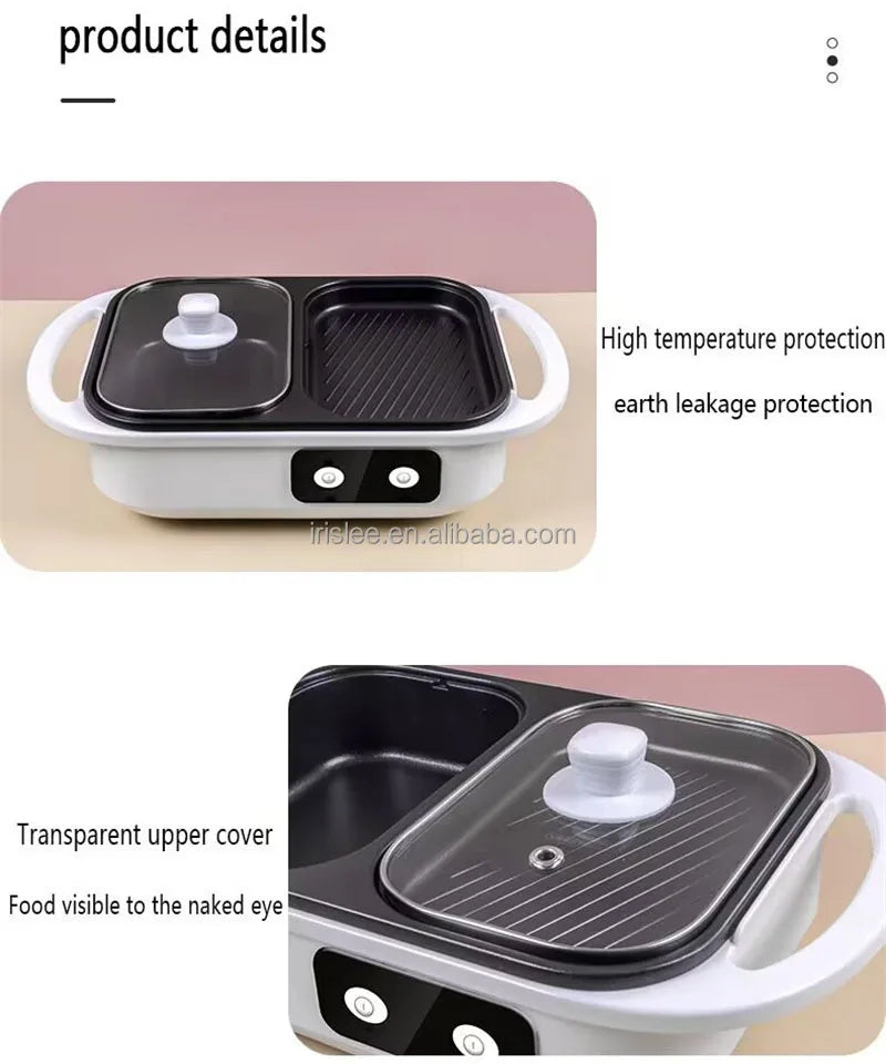 High Quality 2 in 1 Barbecue Cooking Pot Multi Functional Frying Pan Electric Hot Pot