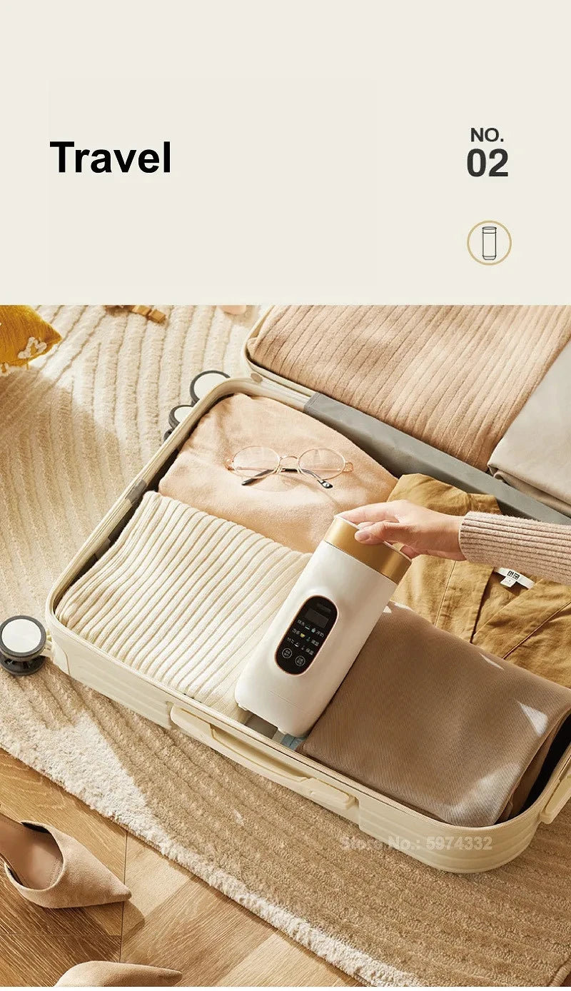 650ml Electric Kettle Portable Travel Boiled Water Pot Heating Cup Office Temperature Control Teapot Auto Keep Warm Cup 400W