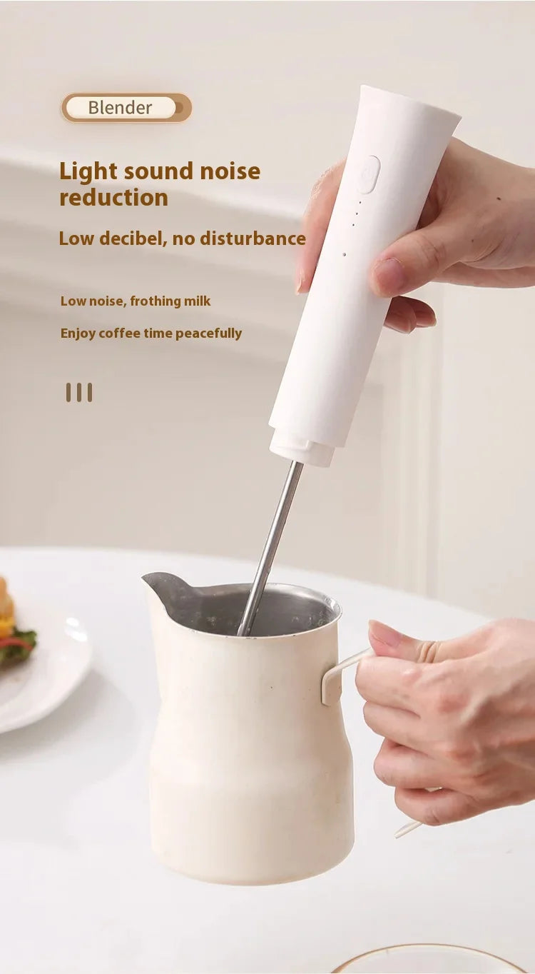 1ps Hot Selling Household Kitchen Small and Convenient Egg Beater Handheld Electric Charging Model Milk Frother Coffee Stirrer