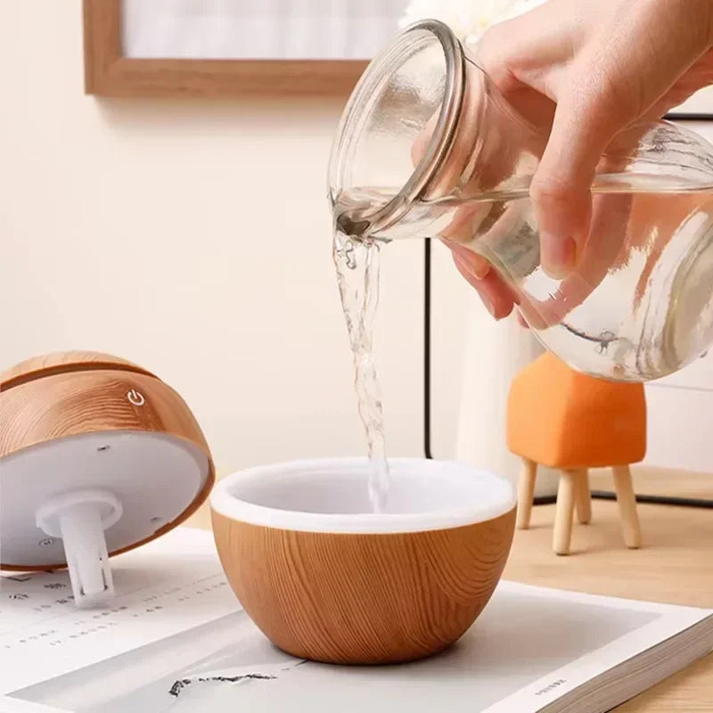 USB Ultrasonic Cool Mist Sprayer Essential Oil Fragrance Mini Home Wood Grain Air Humidifier Electric Air Aroma Diffuser Purifie