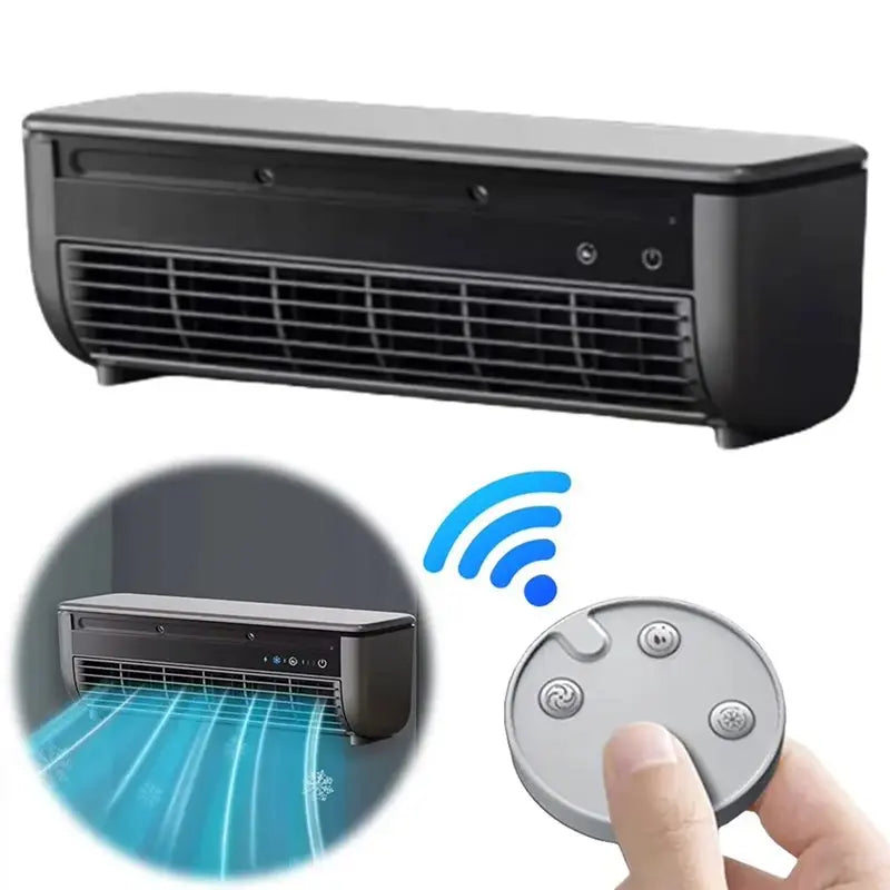 【KITCHEN GADGET】Wall-Mounted Mini Air Cooler Leafless Quick Cooling Fan Conditioner Wireless Quiet Electric With Remote Control
