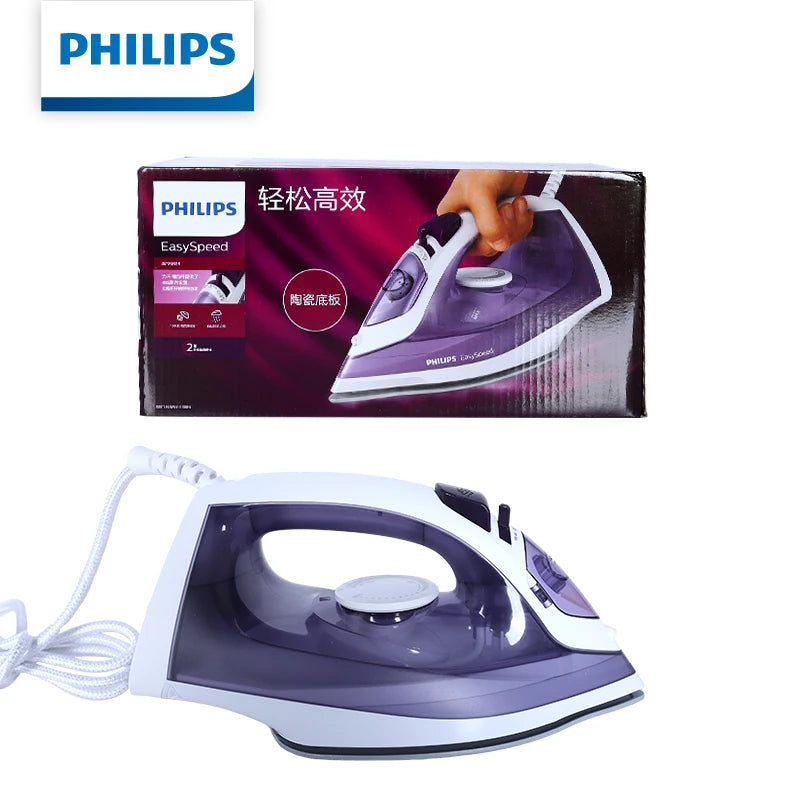 Philips Steam Iron GC1752/38 1700W Ceramic Soleplate Anti-Drip 4 Steam Setting Dry Steam Iron for Home Clothes Ironing Daily Use