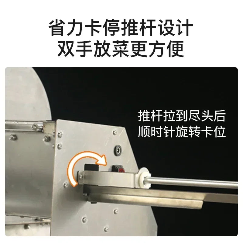 Commercial stainless steel electric slicer for cutting garlic and lemon slices, fruit slices and thin slices