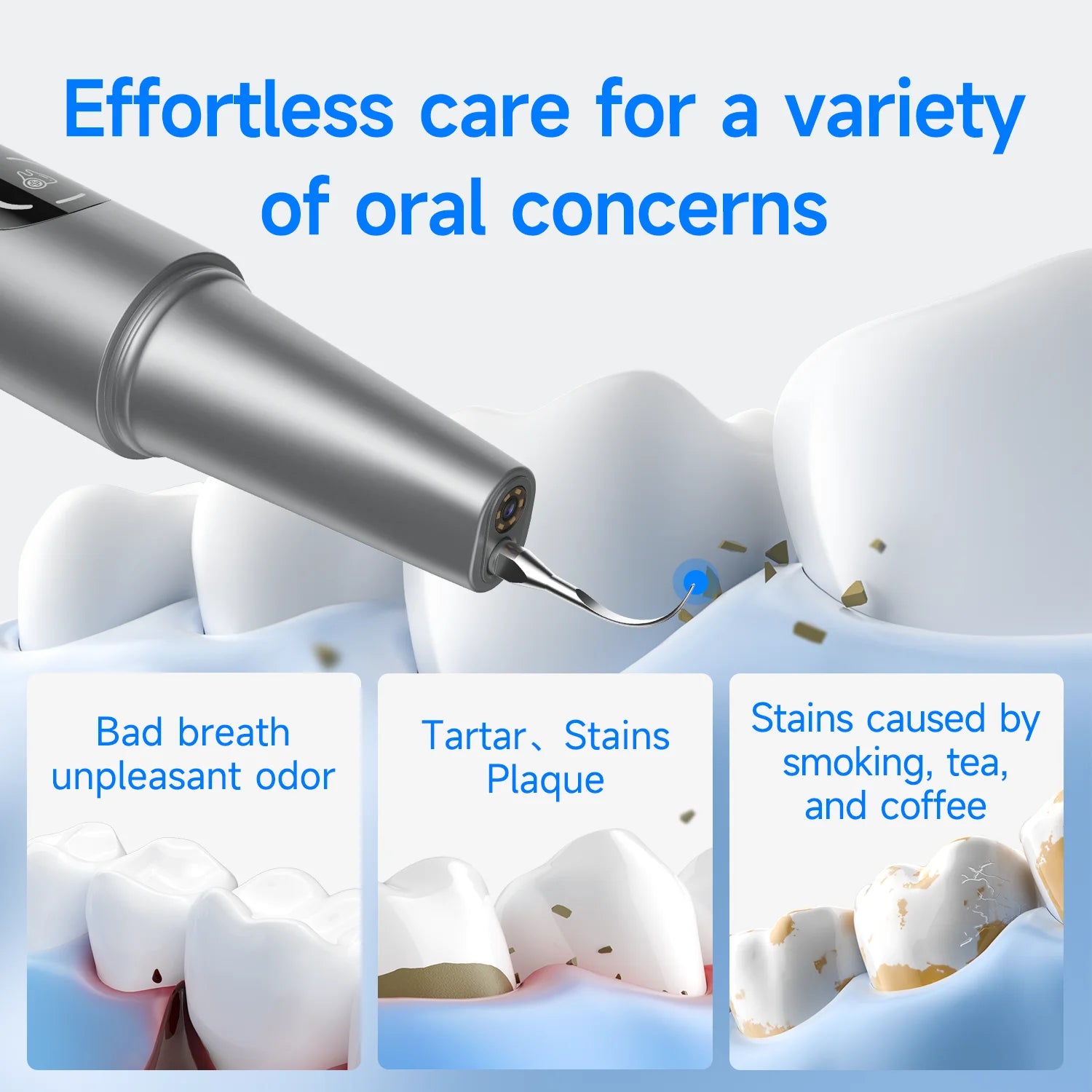 M1 Visible Electric Ultrasonic Teeth Cleaner with 500MP Camera Tartar Remover Coffe/Tobacco Stains Cleaning Teeth Whitening Tool