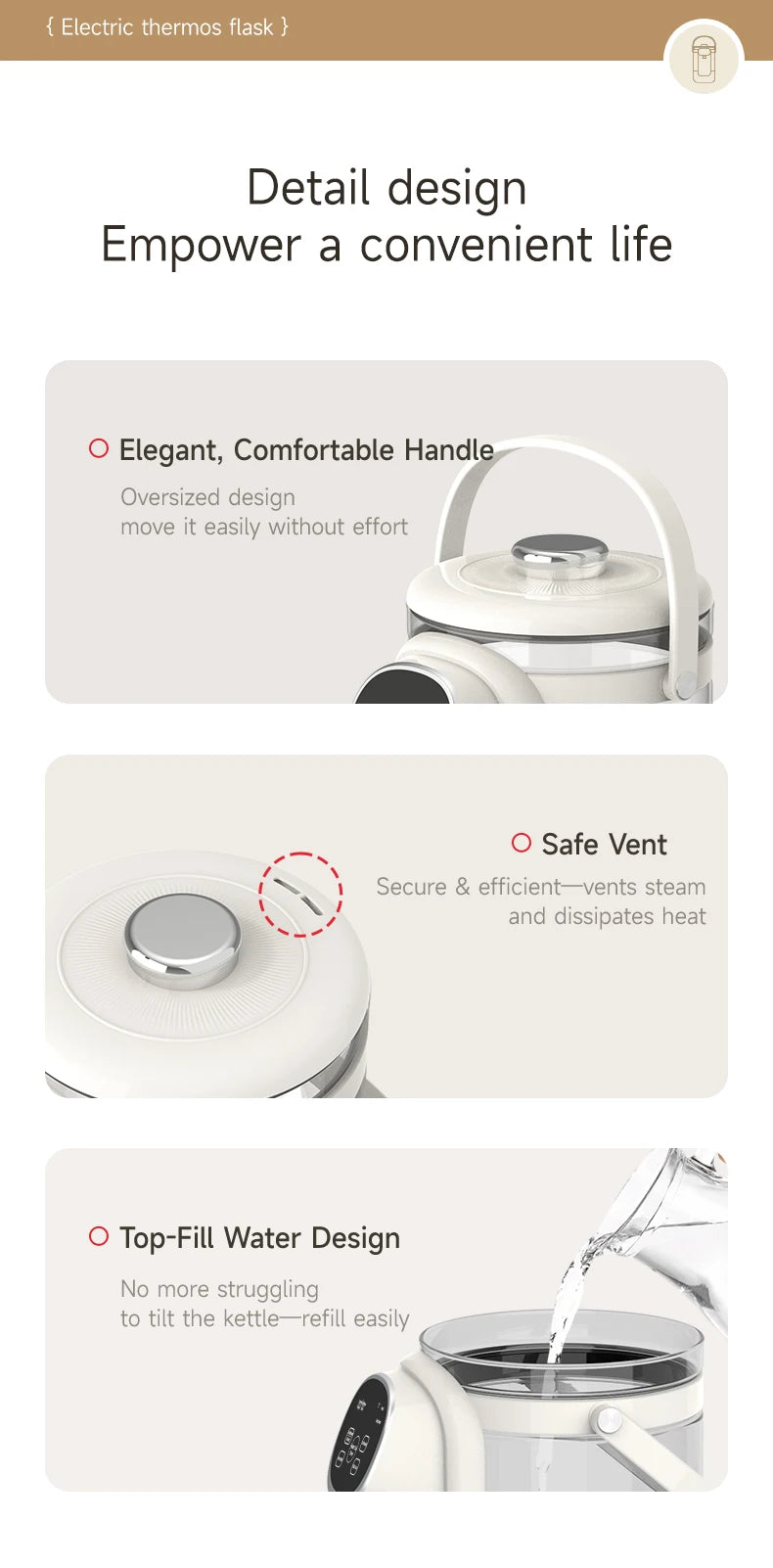 Electric Kettle 3.5L Temperature Control Water Boiler Thermo Pot 24H Keep Warm Hot Water Dispenser with Digital Display for Baby