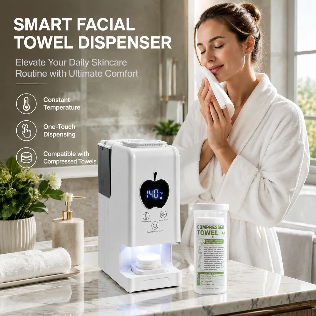 Steam Towel Heater, Three-Temperature Settings 55-65°c, LED Display, Facial Heat Therapy Machine, Includes 20 Disposable Towels