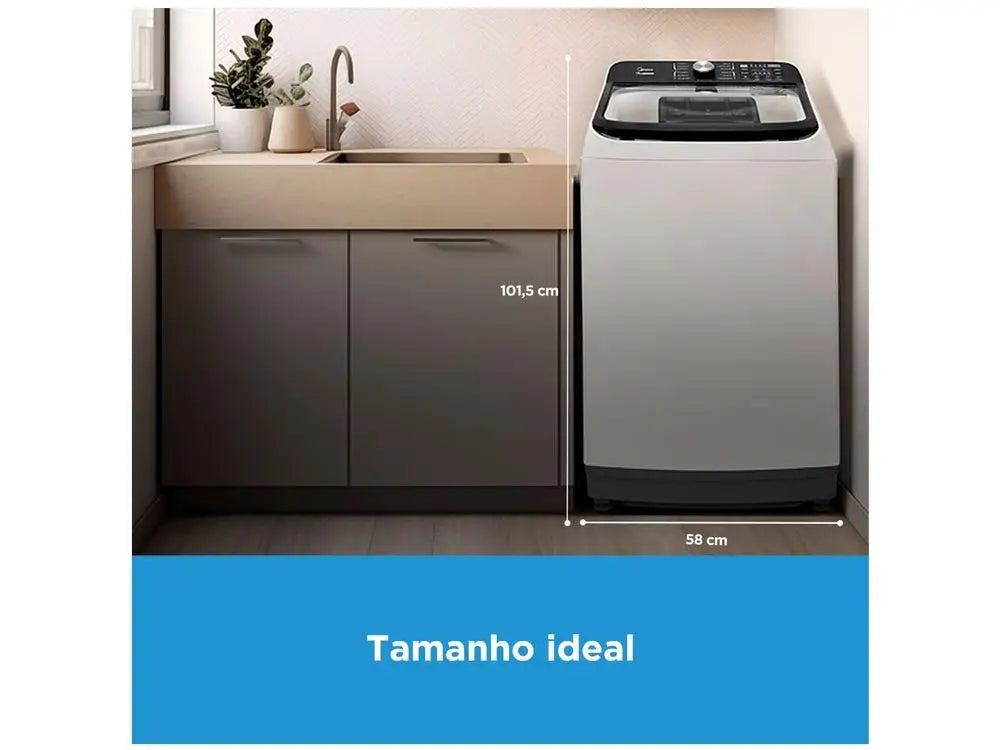 Midea 13kg Washing Machine Stainless Steel Basket 13 Washing Programs White Wave Agitator - 220V